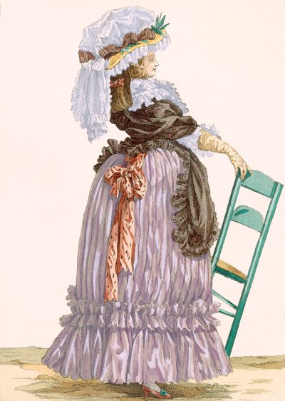 Lady Leaning on Chair, engraved by Dupin, plate no.201 from 